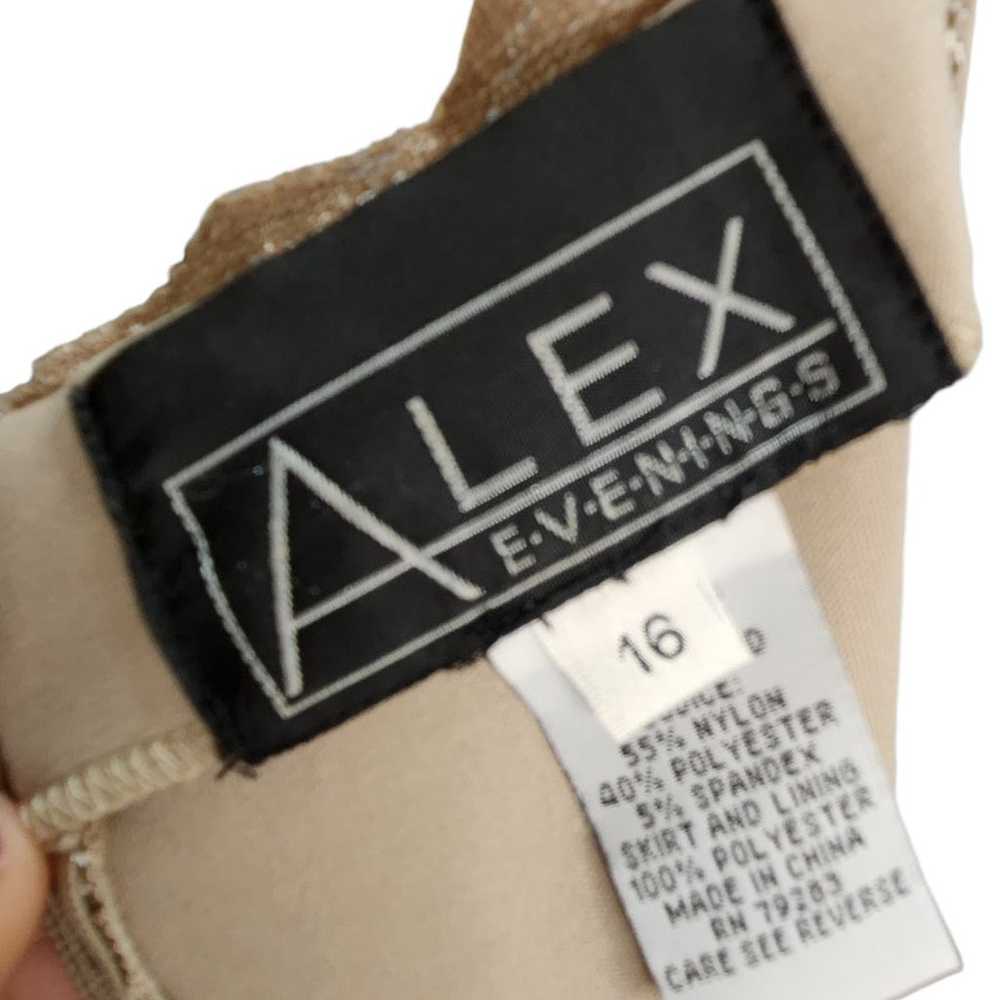 Alex Evenings Jacket Dress 16 Taupe Lace Satin Sc… - image 12