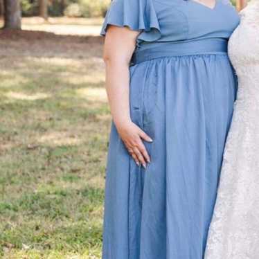 Steel Blue Bridesmaid’s Dress