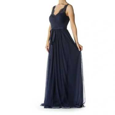 Hitherto Navy Blue Lace Gown size 22 - image 1