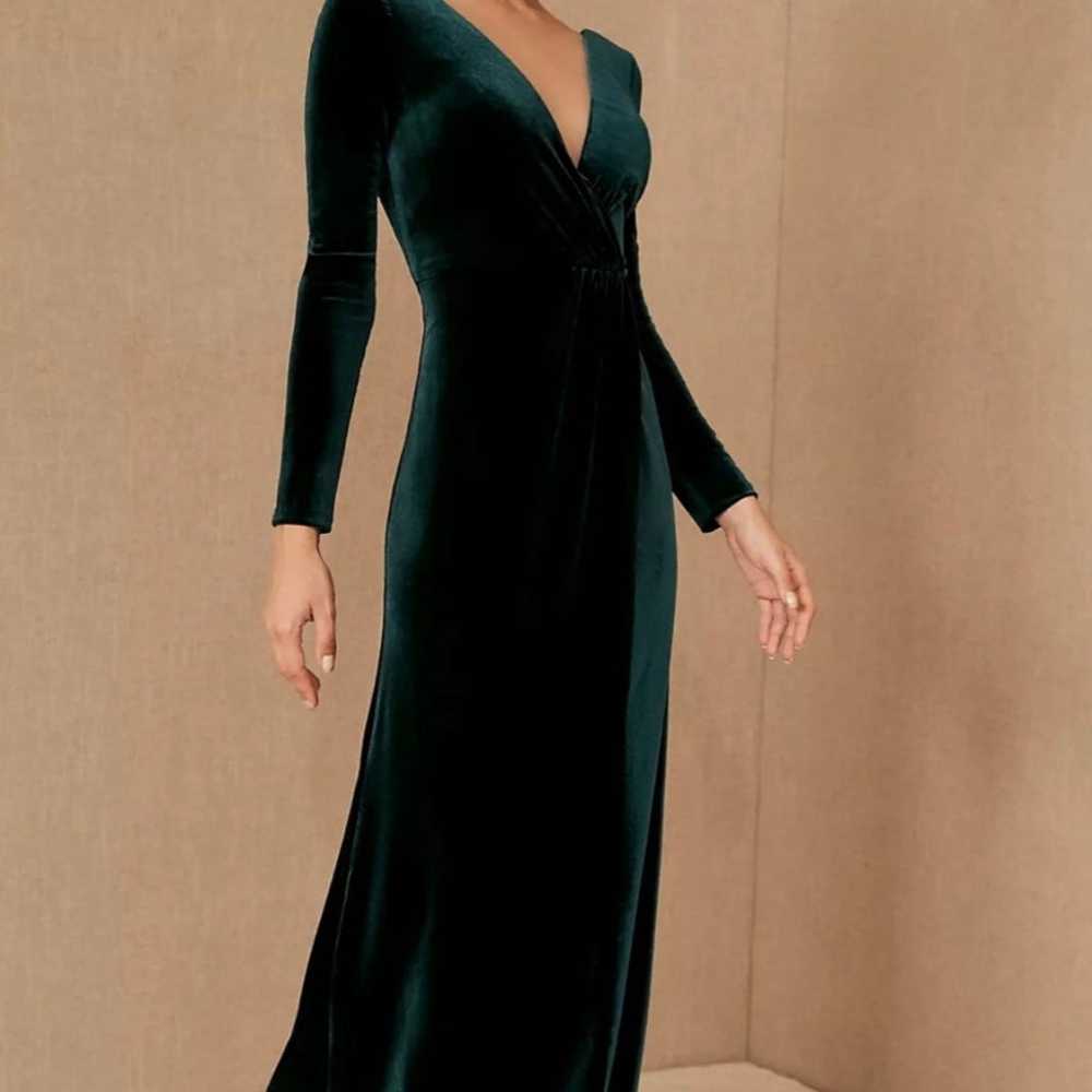 Anthropologie Emerald Velvet Maxi Dress - image 1