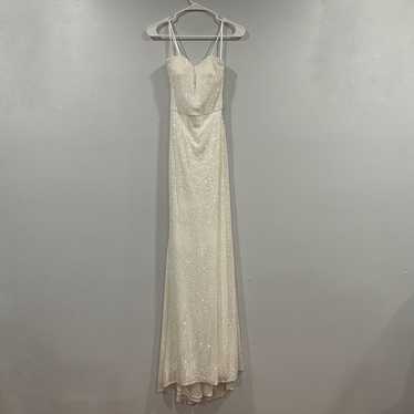 La Femme 29681 Strapless Sequin Gown Double Strap 