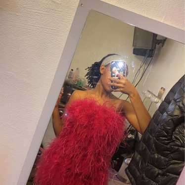 Pink feather dress - image 1