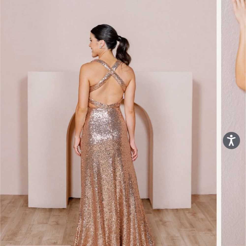 Revelry Dylan Sequin Bridesmaid Dress - Rose gold… - image 2