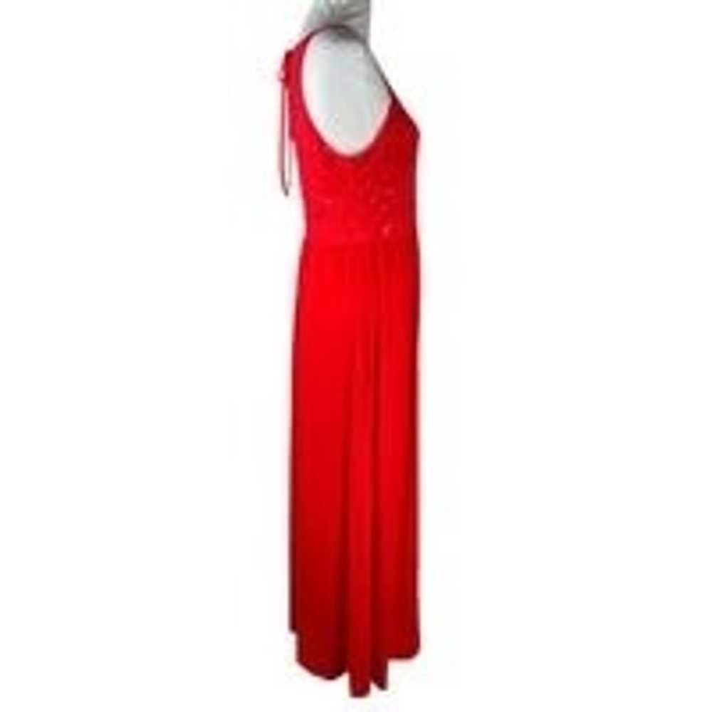 Lace Bodice Floor Length Dress Red Size Large - image 1