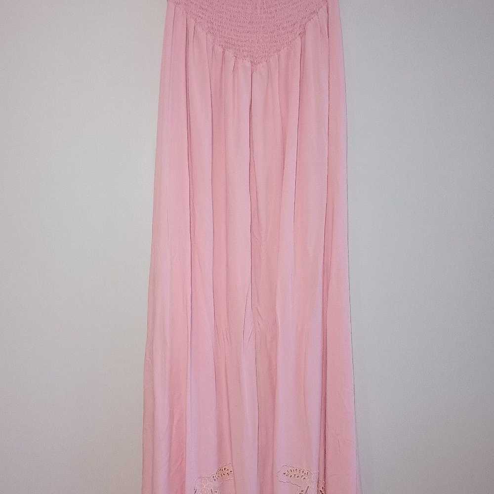 Fillyboo zippora strapless button front pink embr… - image 3