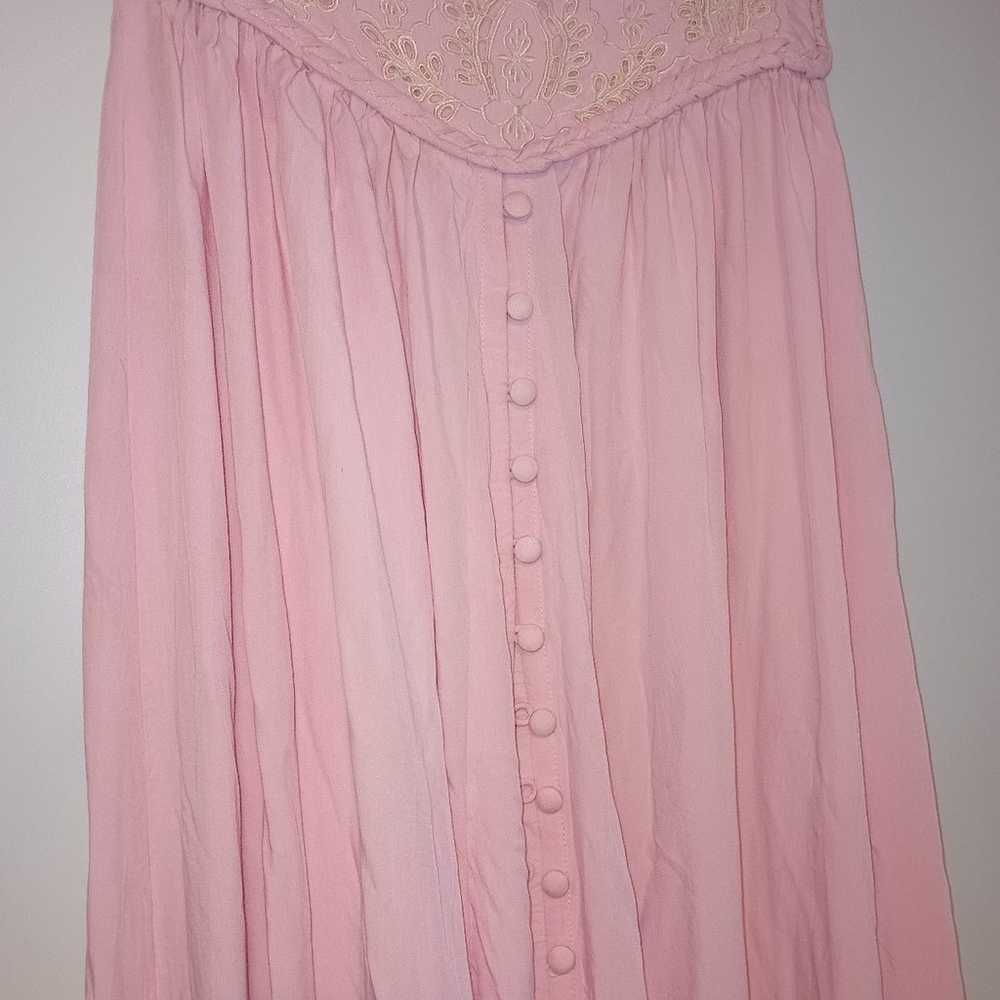 Fillyboo zippora strapless button front pink embr… - image 5