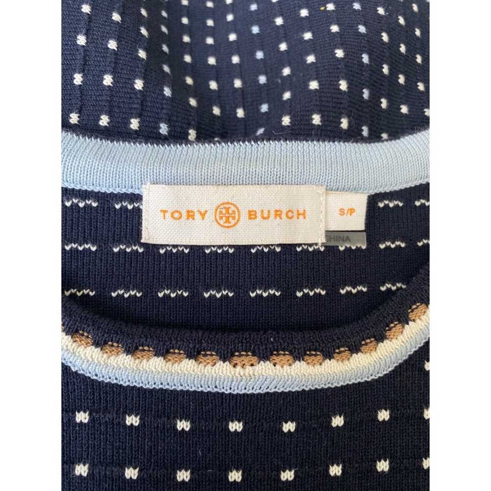 Tory Burch Navy Geo Stitch Knit Dress Size Small - image 10