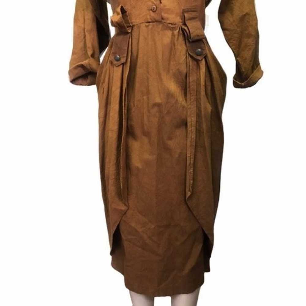 Rabbit Vintage Designs Tailored Style Rust Dress - image 6