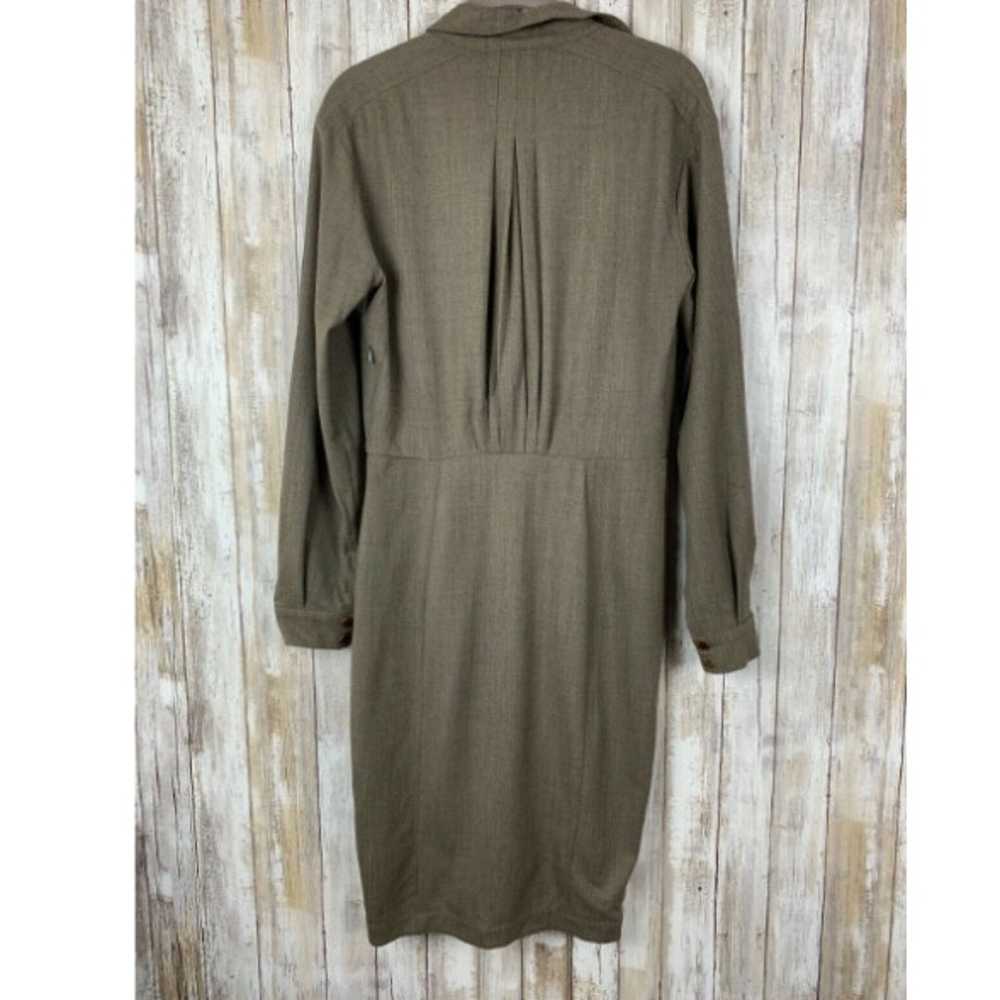 MICHAELKORS Brown Wool Faux Wrap Dress 6 - image 3