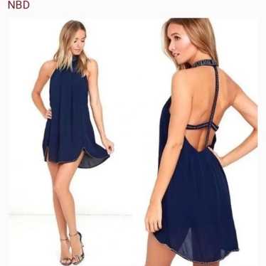 NBD Revolve Lourdes Navy Embellished Mini Dress - image 1
