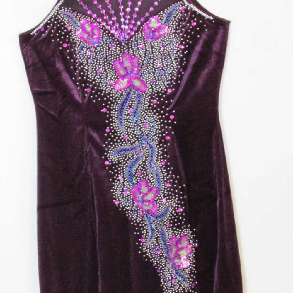 Rare Vintage 100% Polyester hand beaded sequin go… - image 2