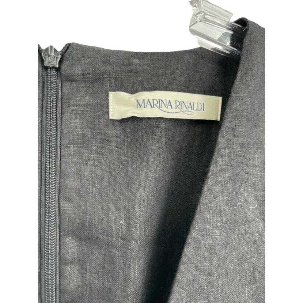 Marina Rinaldi Linen Dress Solid Black Short Slee… - image 4