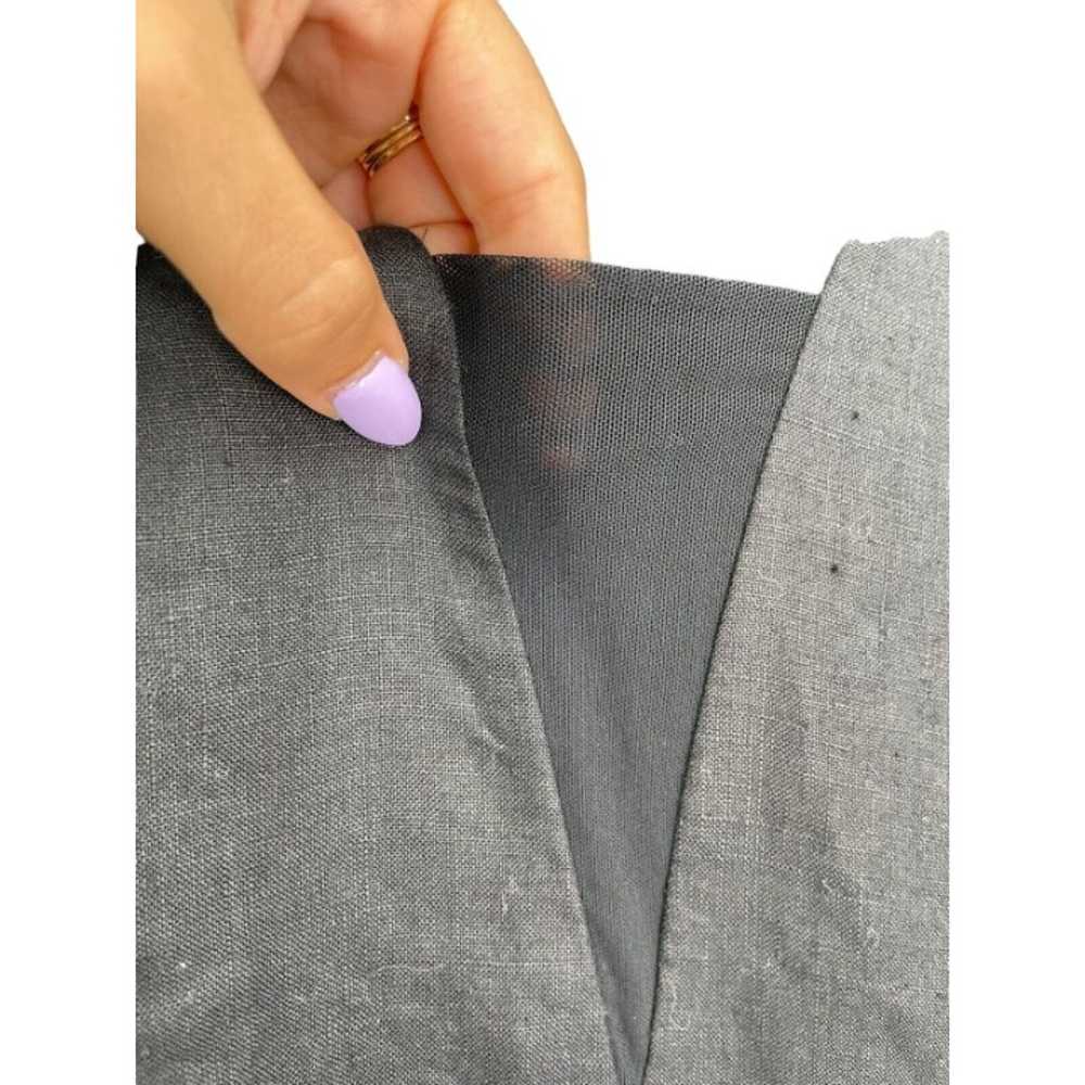 Marina Rinaldi Linen Dress Solid Black Short Slee… - image 5