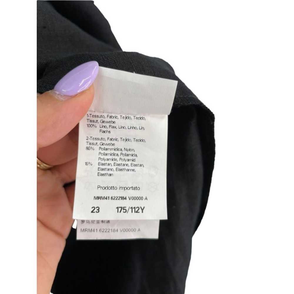 Marina Rinaldi Linen Dress Solid Black Short Slee… - image 7