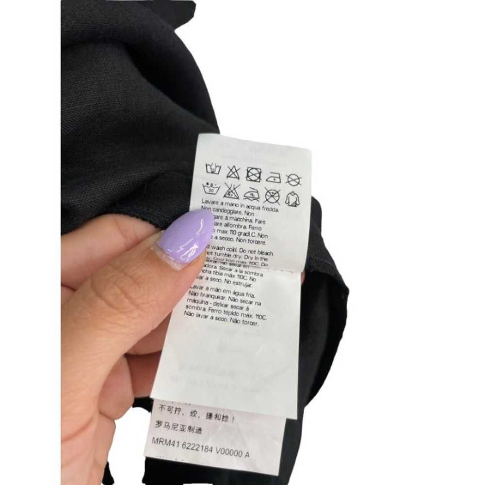 Marina Rinaldi Linen Dress Solid Black Short Slee… - image 8