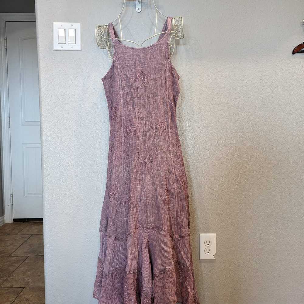 Stunning boho gypsy vintage free size lilac dress… - image 2