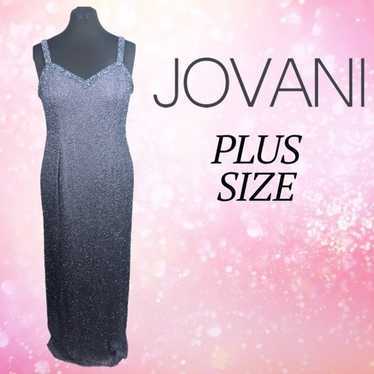 Purplish Gray Beaded Silk Jovani New York Dress 14