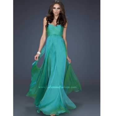 La Femme Chiffon Ombre Evening Dress Size 0 - image 1
