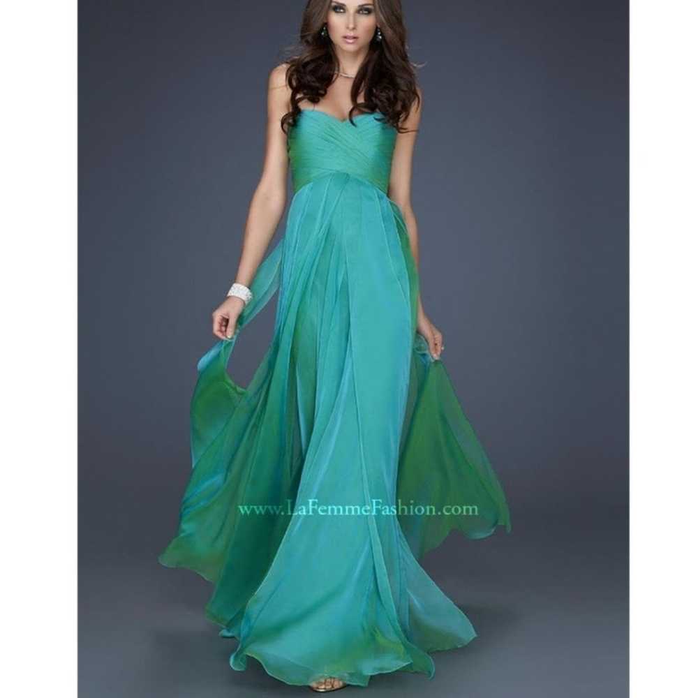 La Femme Chiffon Ombre Evening Dress Size 0 - image 8