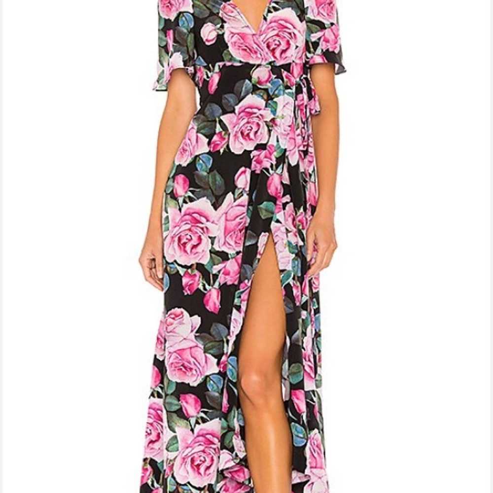 Selkie Rose Floral Upper East Wrap Maxi Dress XS - image 1