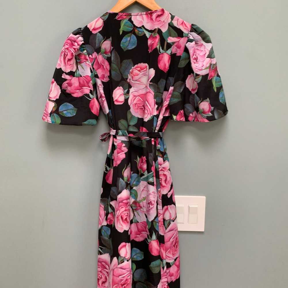Selkie Rose Floral Upper East Wrap Maxi Dress XS - image 8