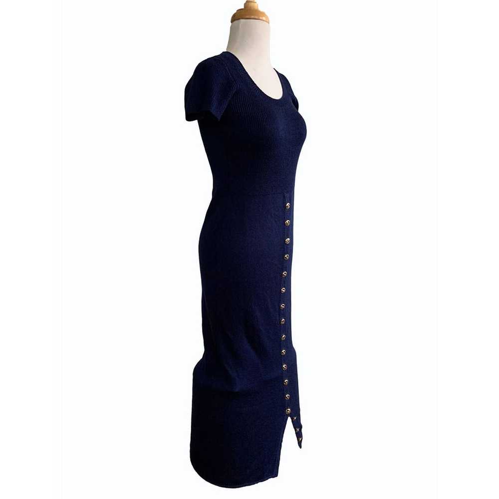 St John Knits Maxi Long Dress Button Up Navy Blue… - image 2