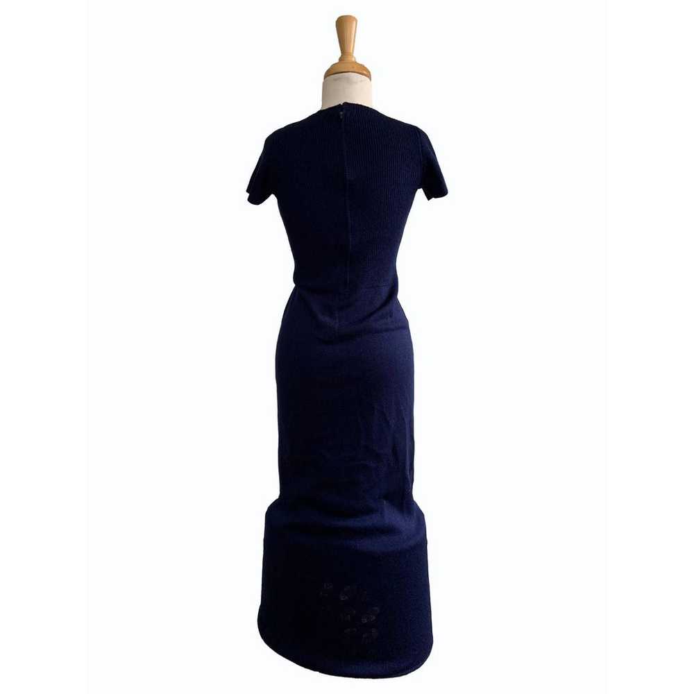 St John Knits Maxi Long Dress Button Up Navy Blue… - image 3