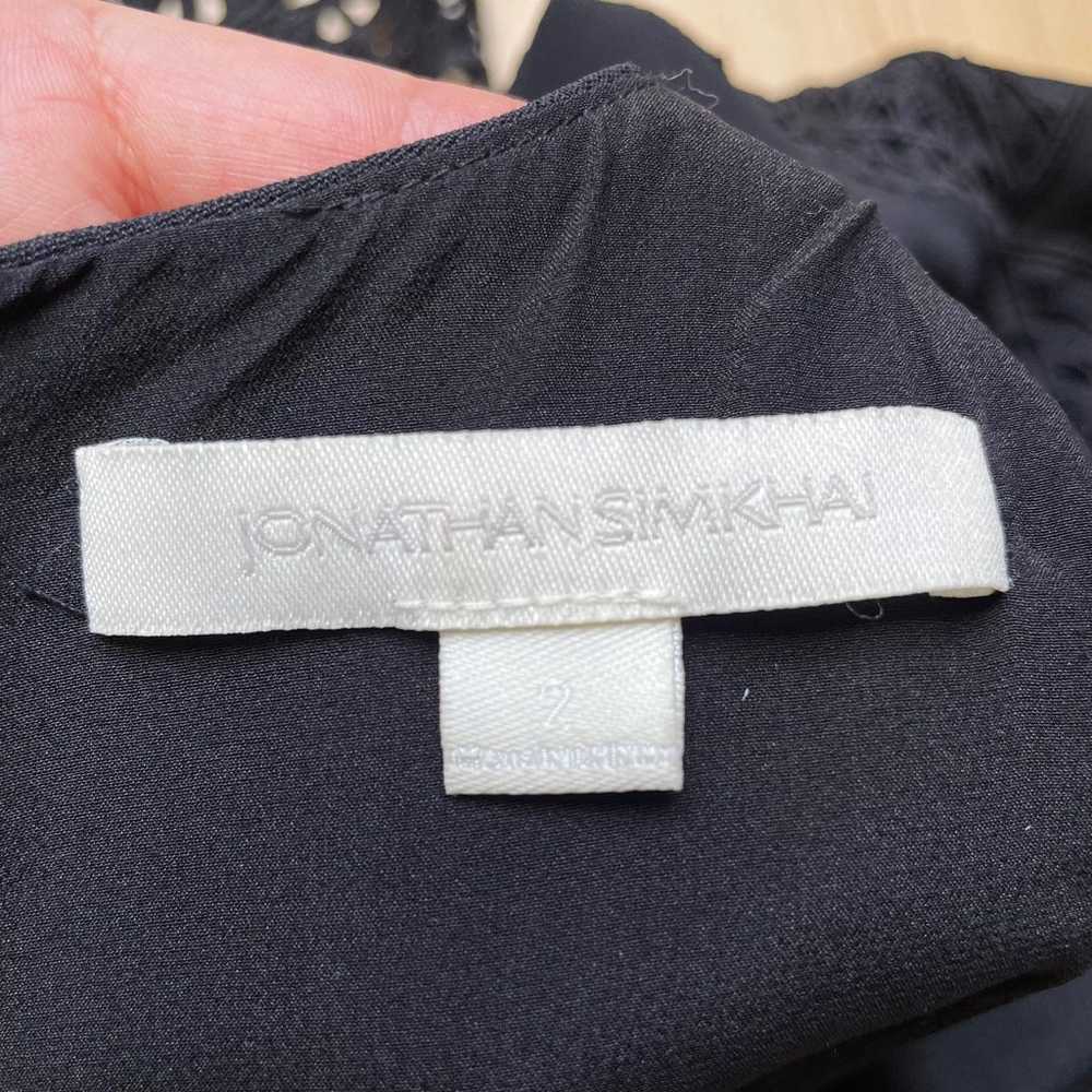 Jonathan Simkhai macrame lace black fit and flare… - image 9
