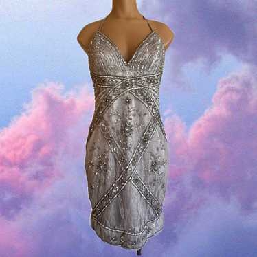 Silver Beaded Sue Wong Dress