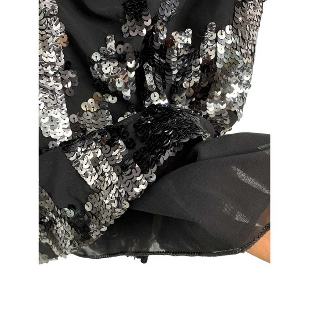 Small Diesel Black Sequin Mini Dress Cross Back D… - image 9
