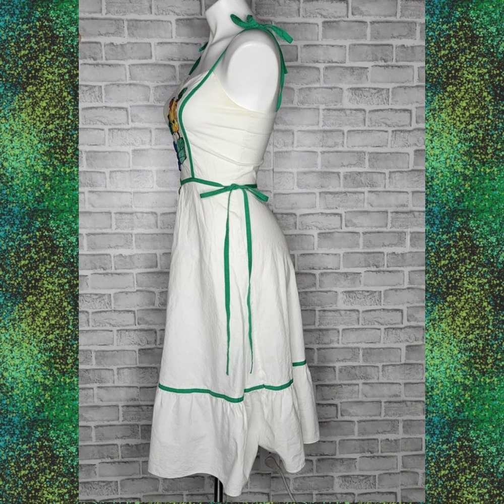 Vintage 70s Pansy Prairie Dress with Side Ties - image 5