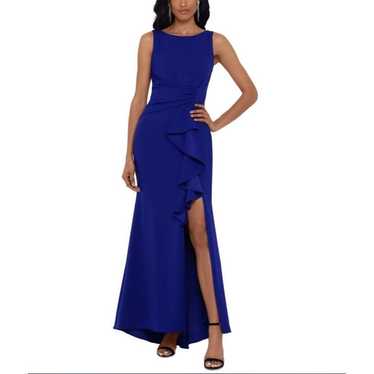 Betsy & Adam Blue Sleeveless Maxi Gown 10 - image 1