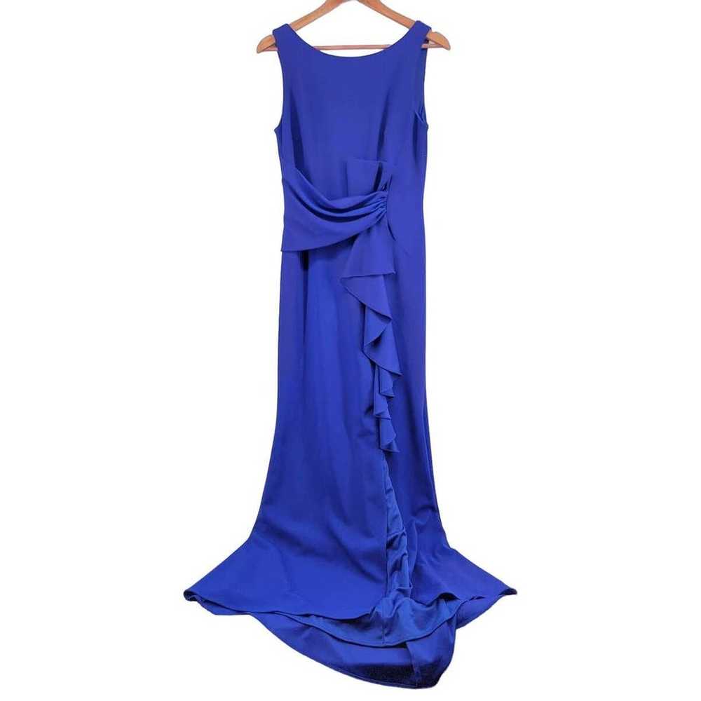 Betsy & Adam Blue Sleeveless Maxi Gown 10 - image 2