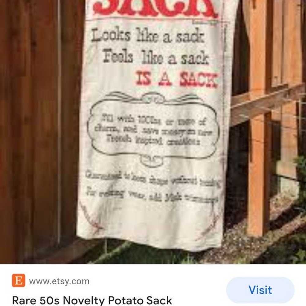 Rare 1950's Potato Sack Novelty Dress - image 4