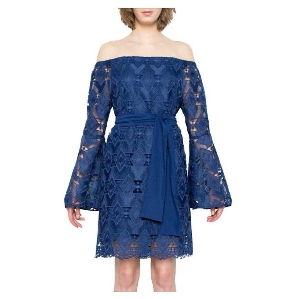 Wai Ming Simona Blue Lace Dress M FLAW - image 1