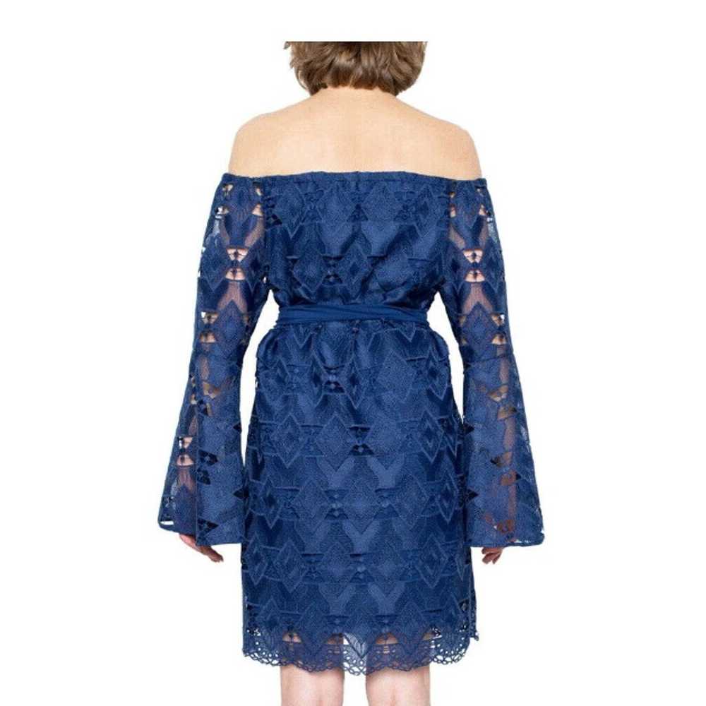 Wai Ming Simona Blue Lace Dress M FLAW - image 2