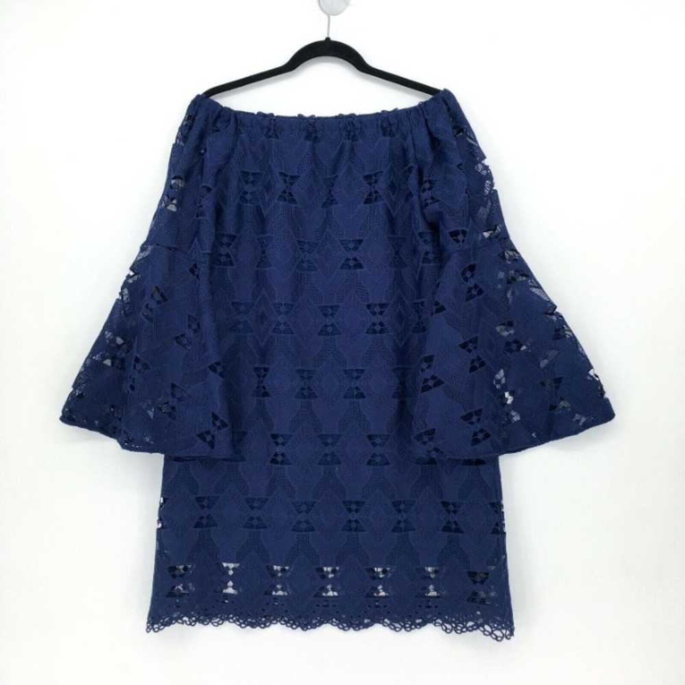 Wai Ming Simona Blue Lace Dress M FLAW - image 3