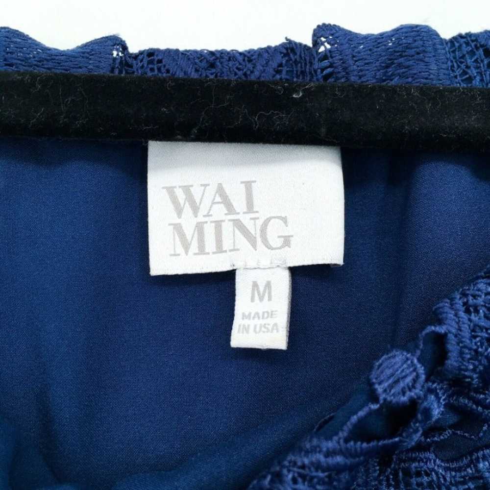 Wai Ming Simona Blue Lace Dress M FLAW - image 6