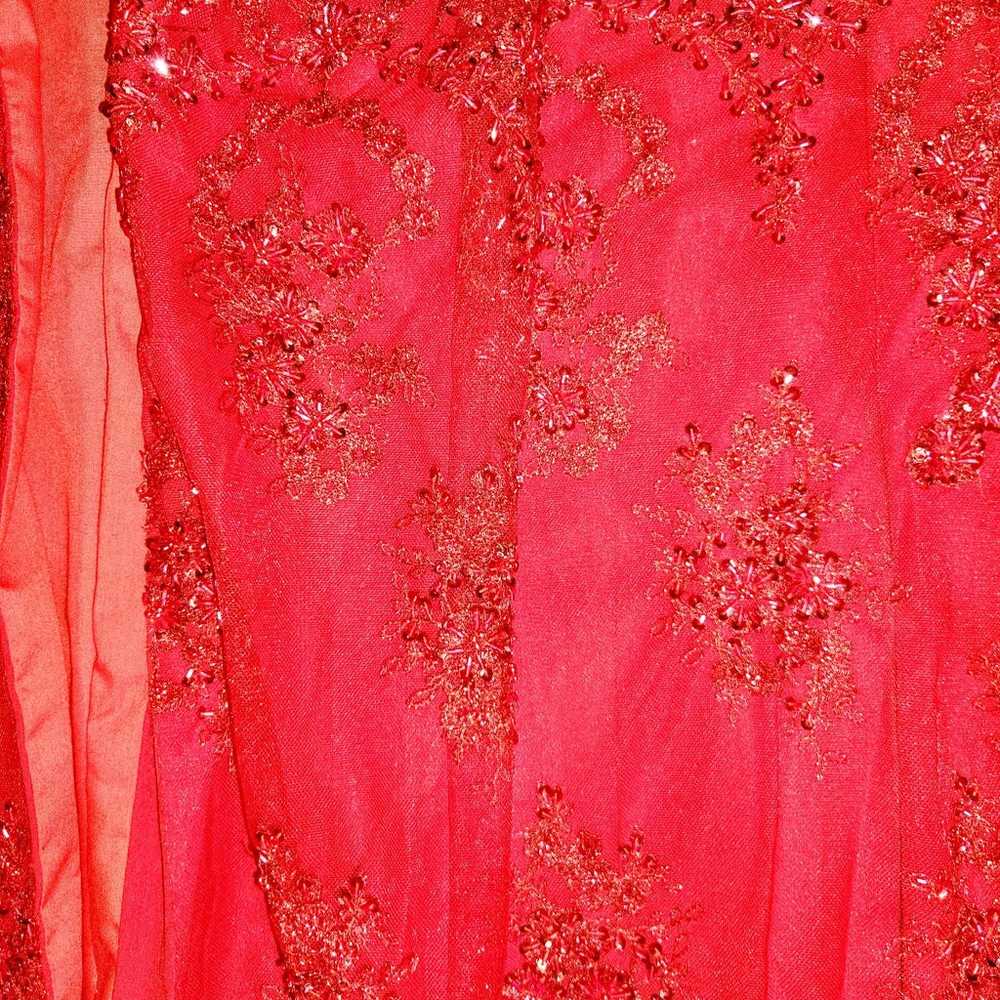 Beaded Red Crimson Gown - image 4