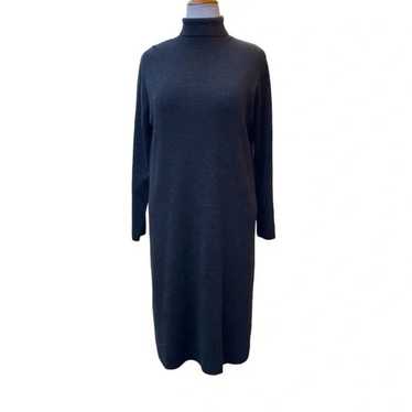 Midi Sweater-Dress Turtleneck Long Sleeve Solid K… - image 1