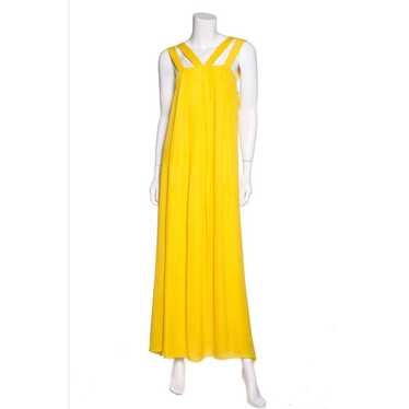 Alice and Olivia Large Dress bright yellow maxi l… - image 1