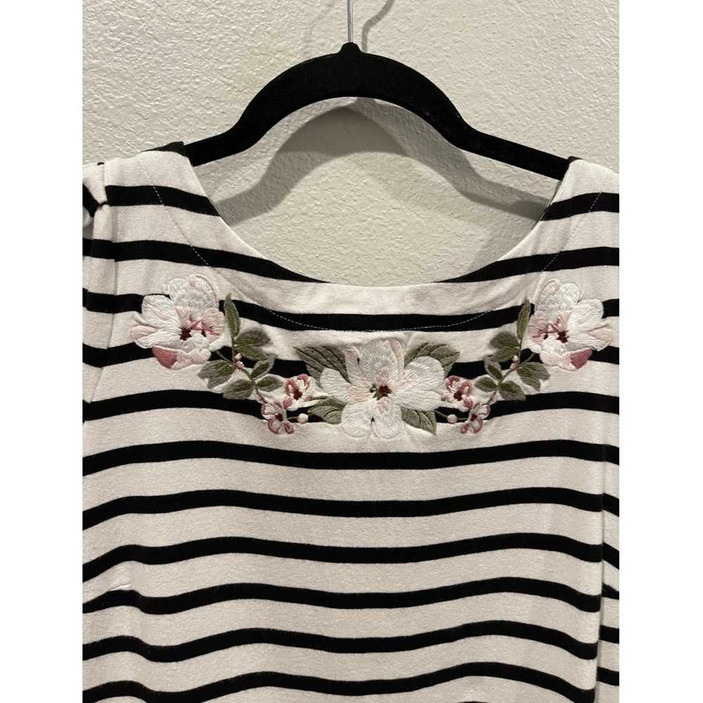KATE SPADE Floral White Black Striped Fit And Fla… - image 4
