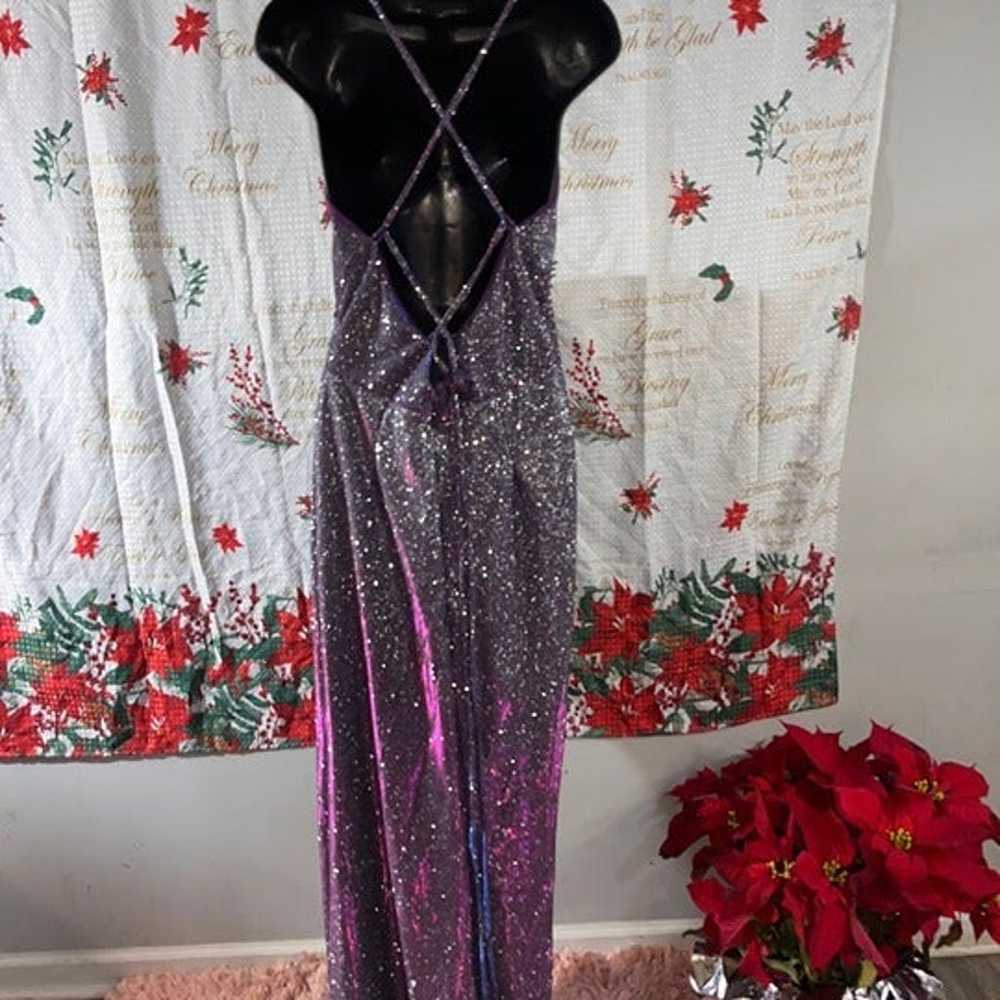 Sparkly purple prom dress - image 2