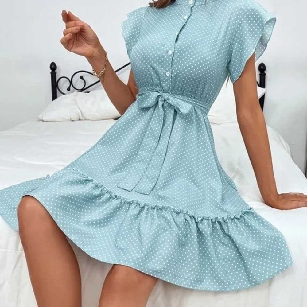 Women Polka Dot Print Sleeve Dress - image 3