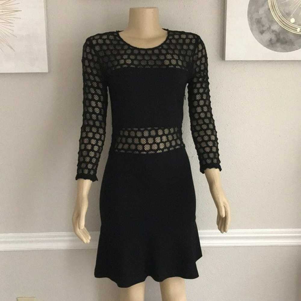 SANDRO Lace Black Mini Dress Size 2 - image 1