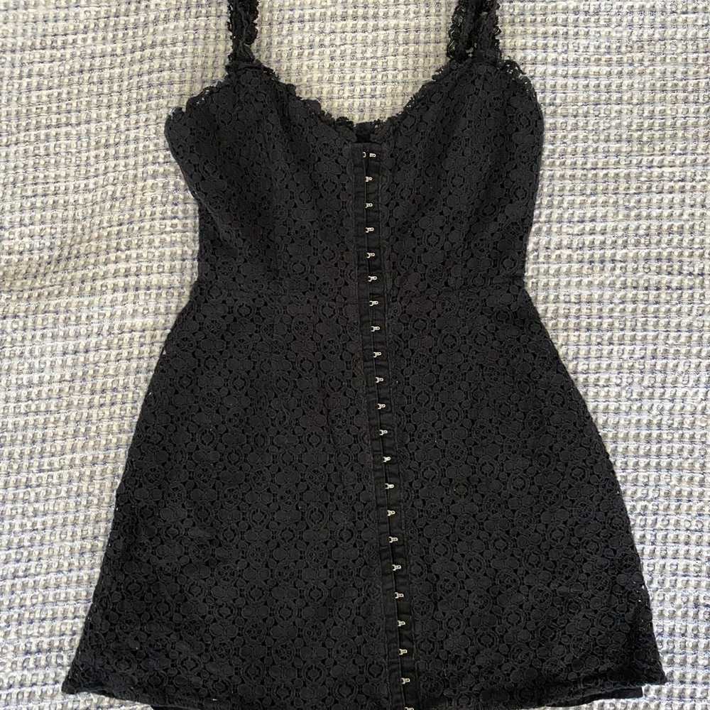 REFORMATION black Memphis lace mini dress sz 0 - image 3