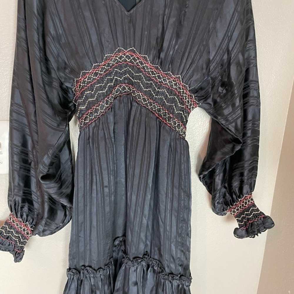 Ulla Johnson Silk Odette Black Boho Dress 0 - image 7