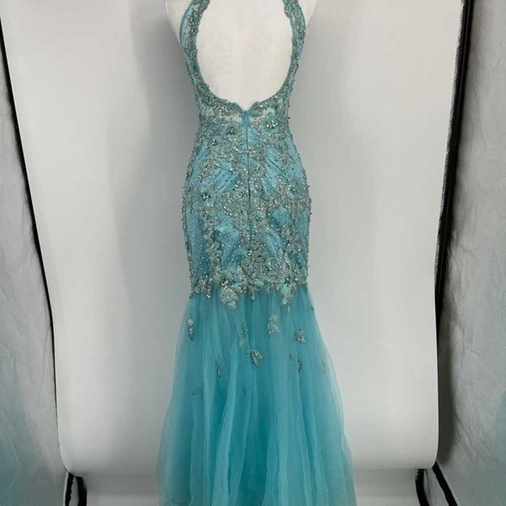 Madison James lace and sequin halter evening gown - image 11