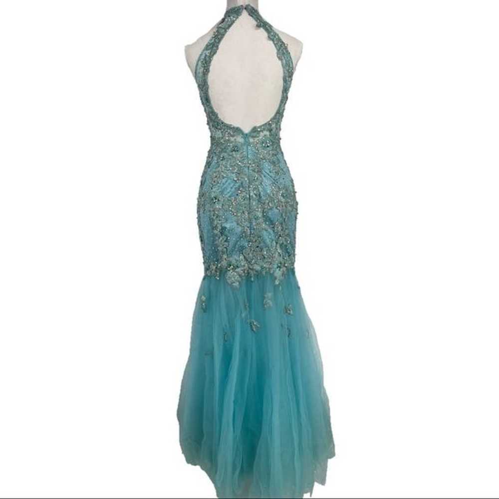 Madison James lace and sequin halter evening gown - image 4