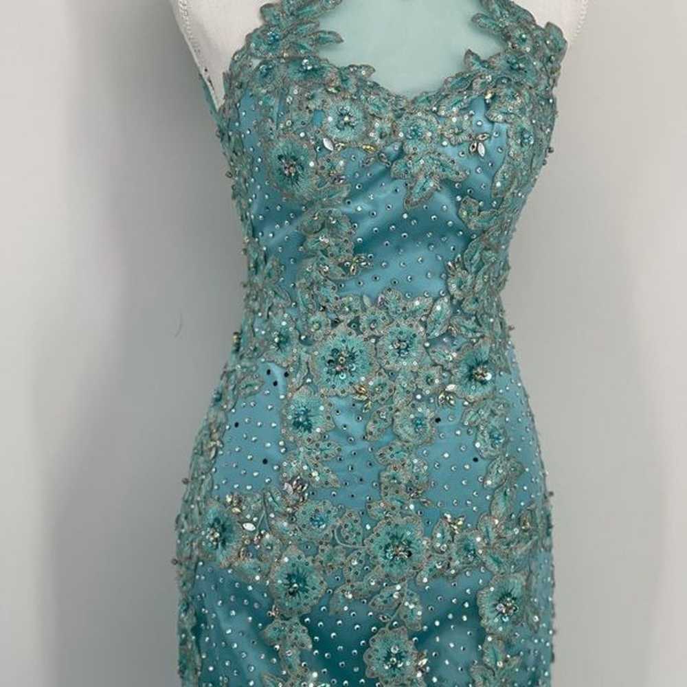 Madison James lace and sequin halter evening gown - image 6